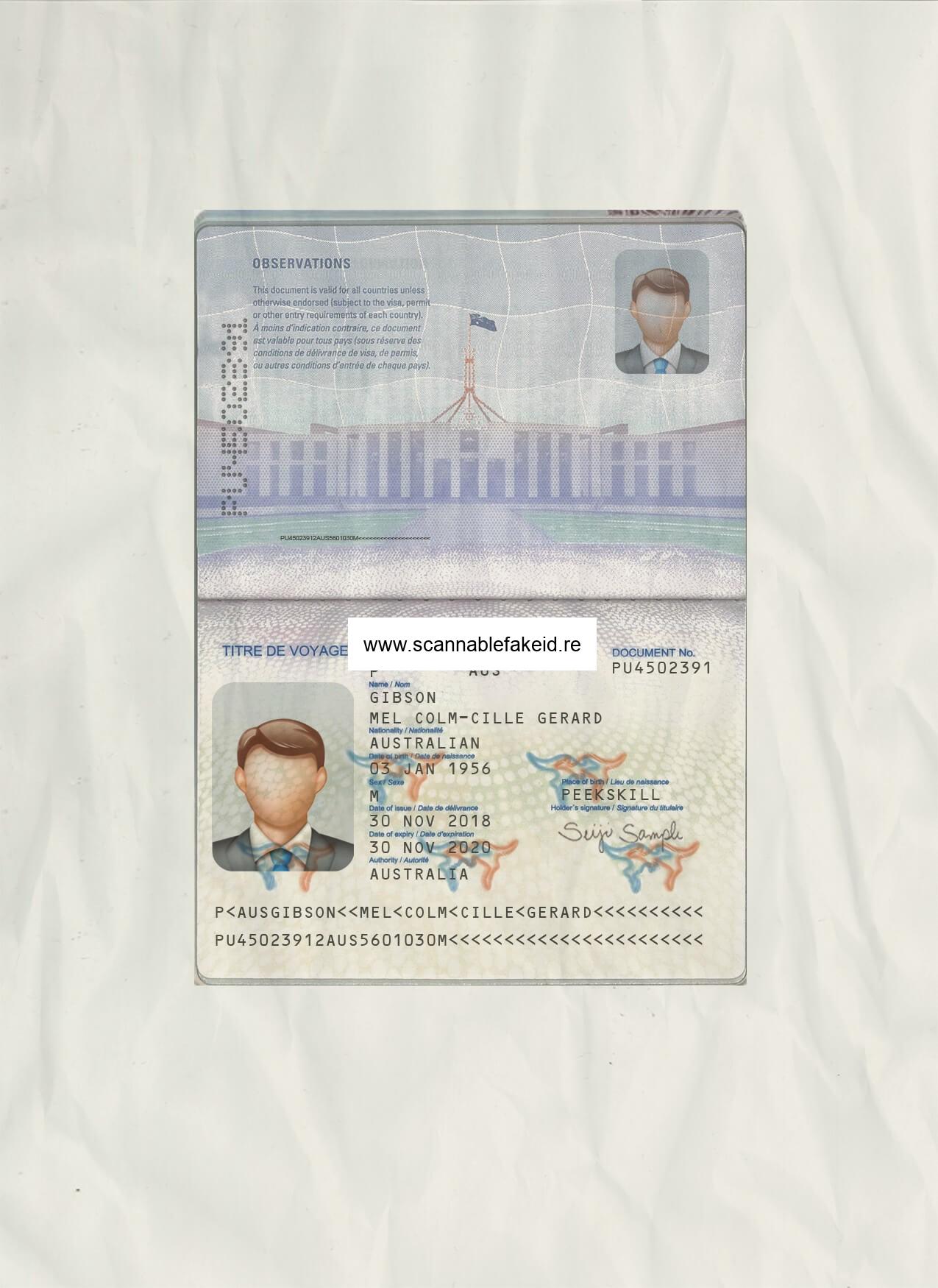 Australia Fake Passport V1 - Buy Scannable Fake ID Online - Fake ...