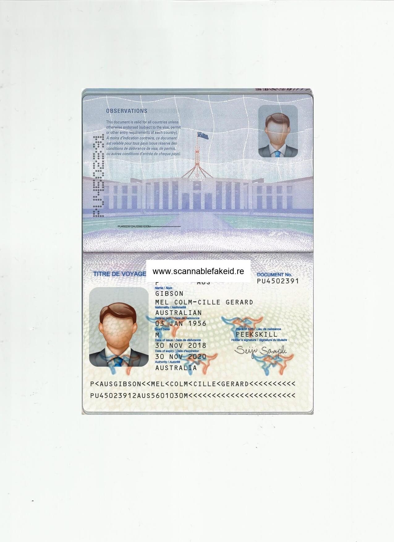 Australia Fake Passport V1 - Buy Scannable Fake ID Online - Fake ...