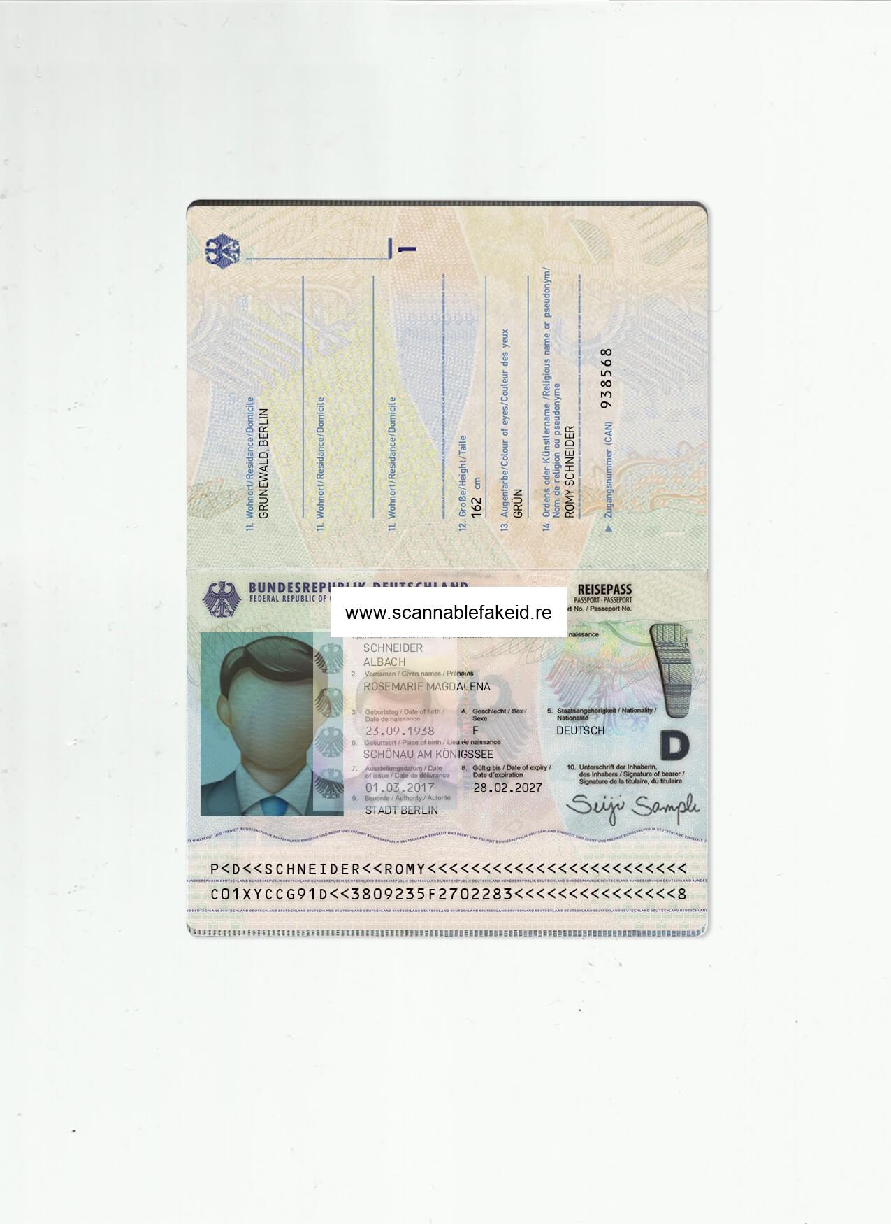 Germany Fake Passport V2 - Buy Scannable Fake ID Online - Fake Drivers ...