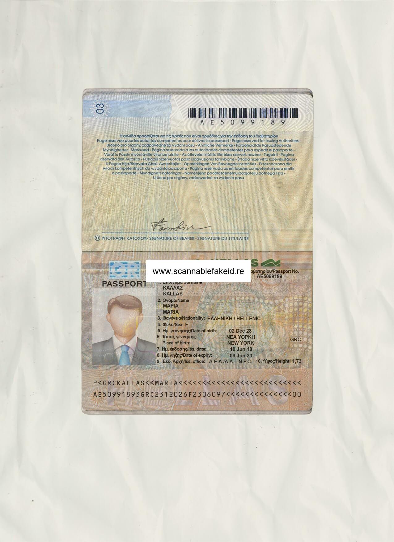 Greece Fake Passport - Buy Scannable Fake Id Online - Fake ID Website