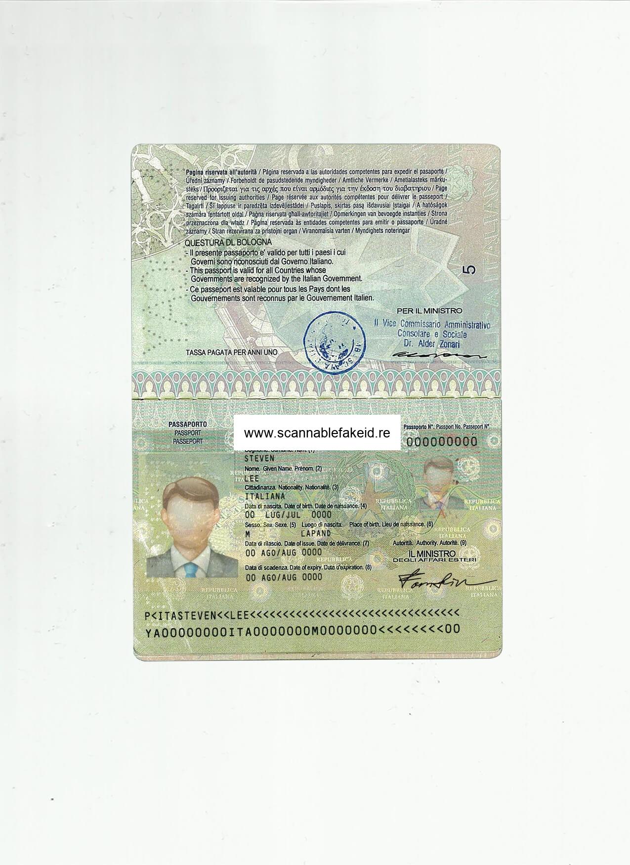 Italy Fake Passport - Buy Scannable Fake Id Online - Fake ID Website