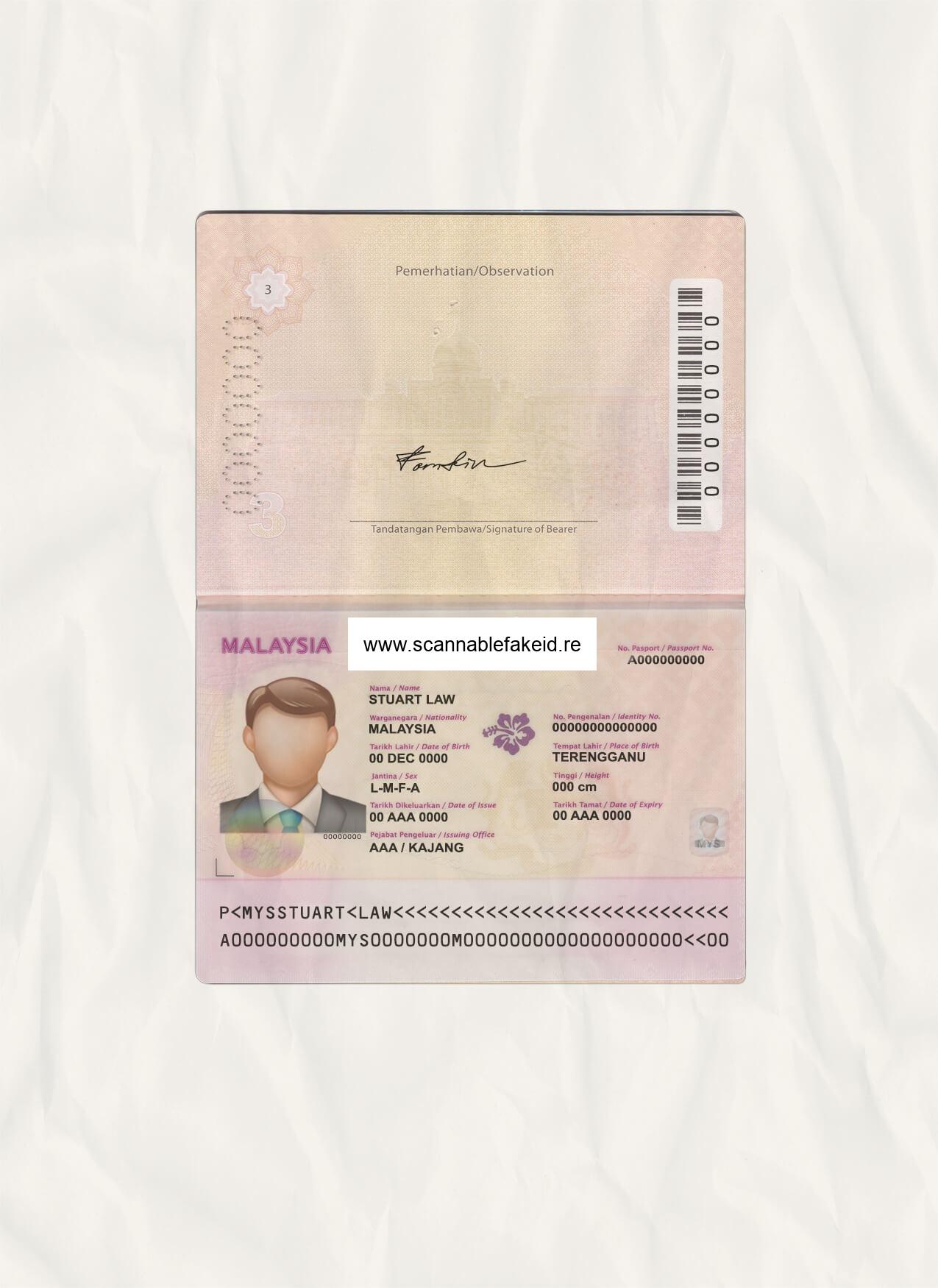 Malaysia Fake Passport V2 - Buy Scannable Fake ID Online - Fake Drivers ...