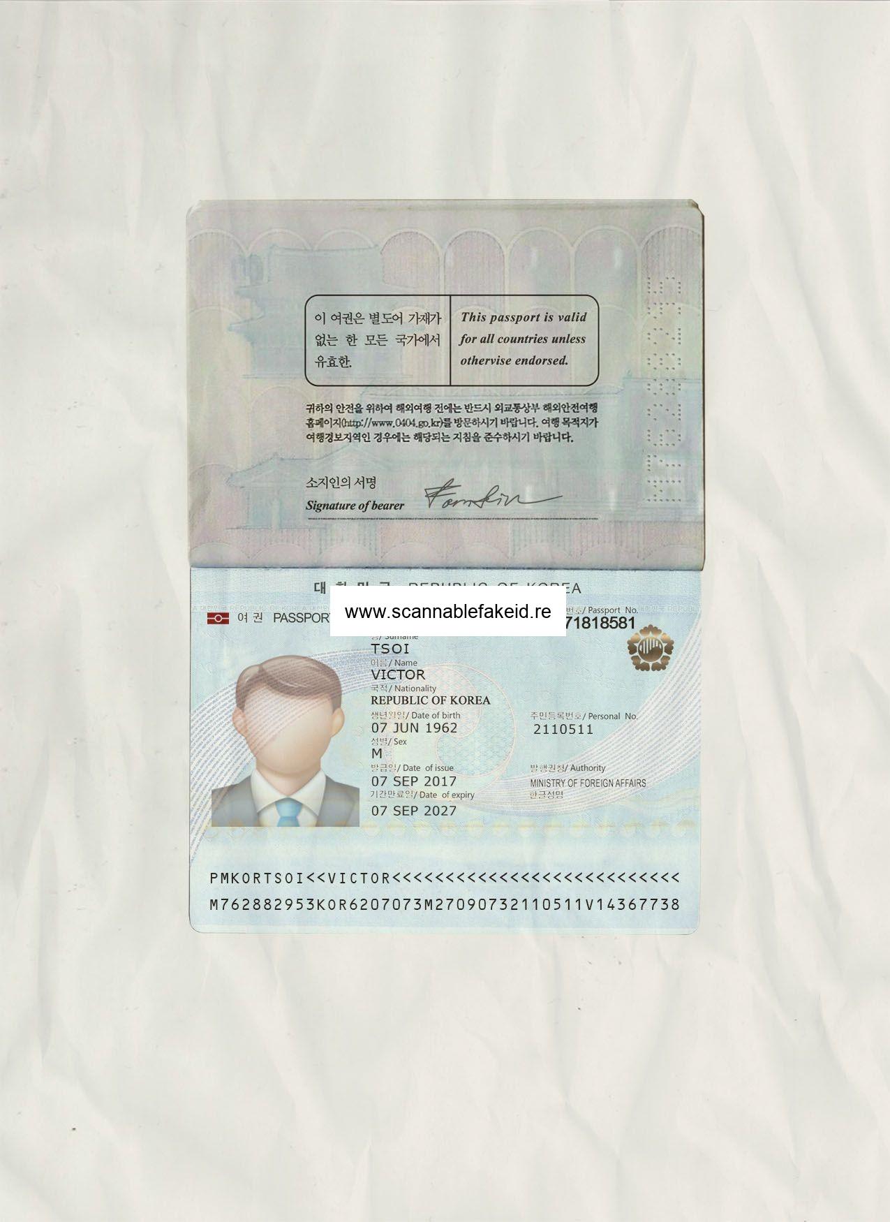 South Korea Fake Passport - Buy Scannable Fake ID Online - Fake Drivers ...