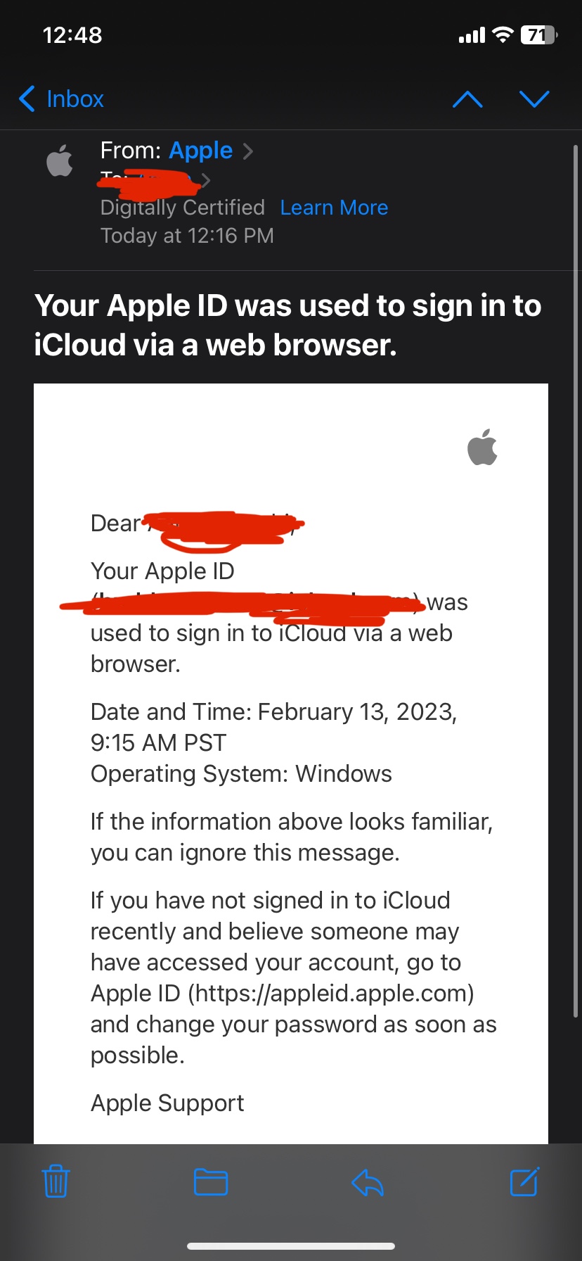 apple id emails fake