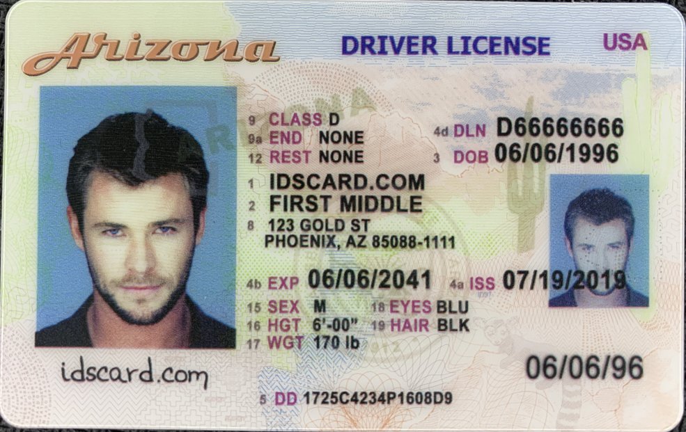 Arizona Scannable fake id