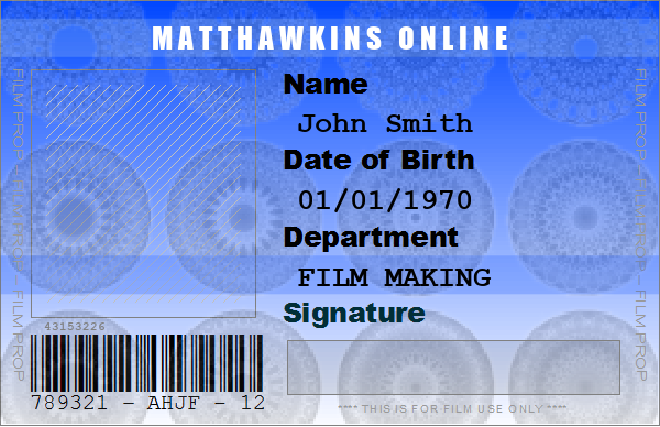 fake id for movie prop