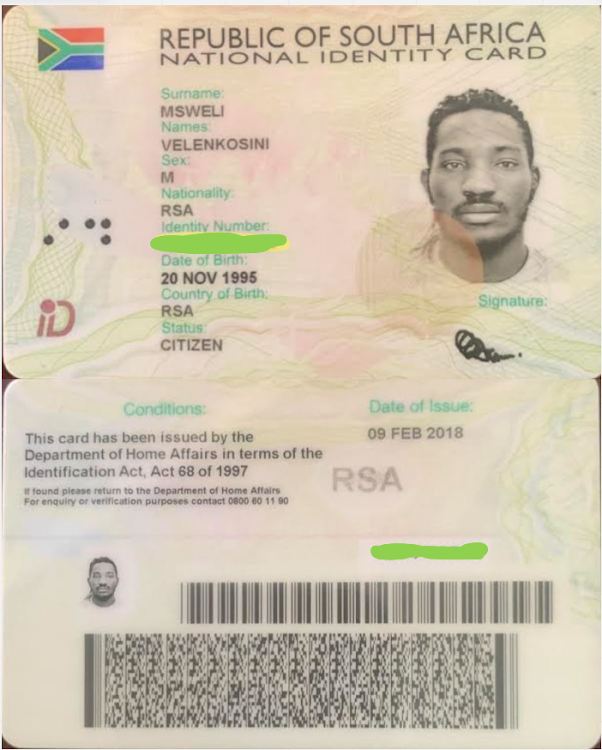 fake south african id number