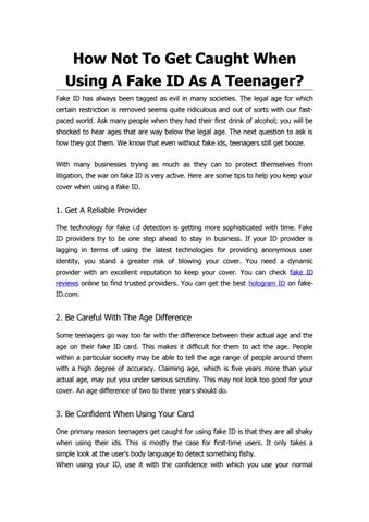 getting caught with fake id
