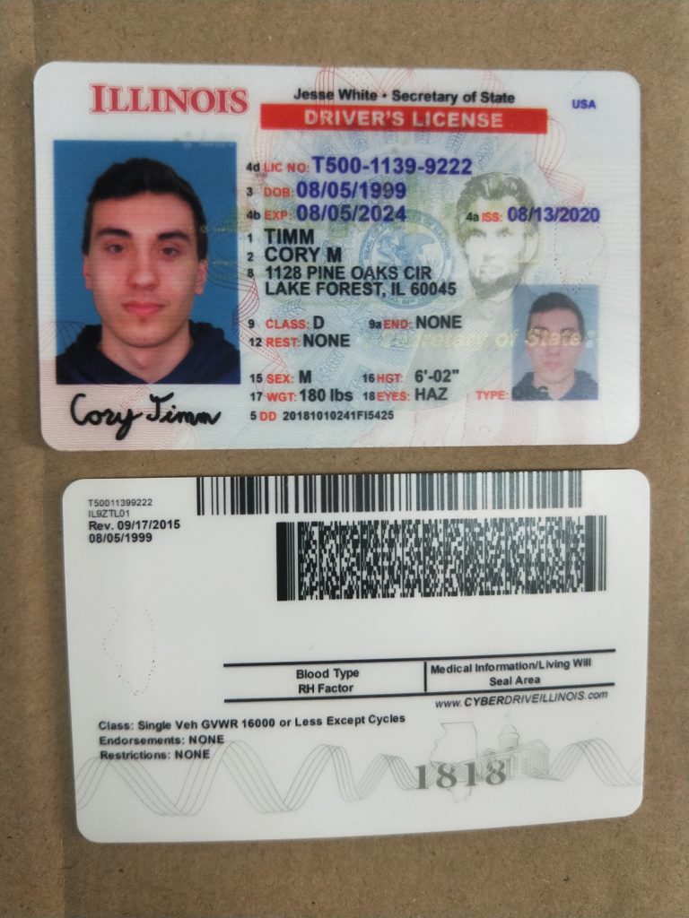 Illinois Scannable fake id