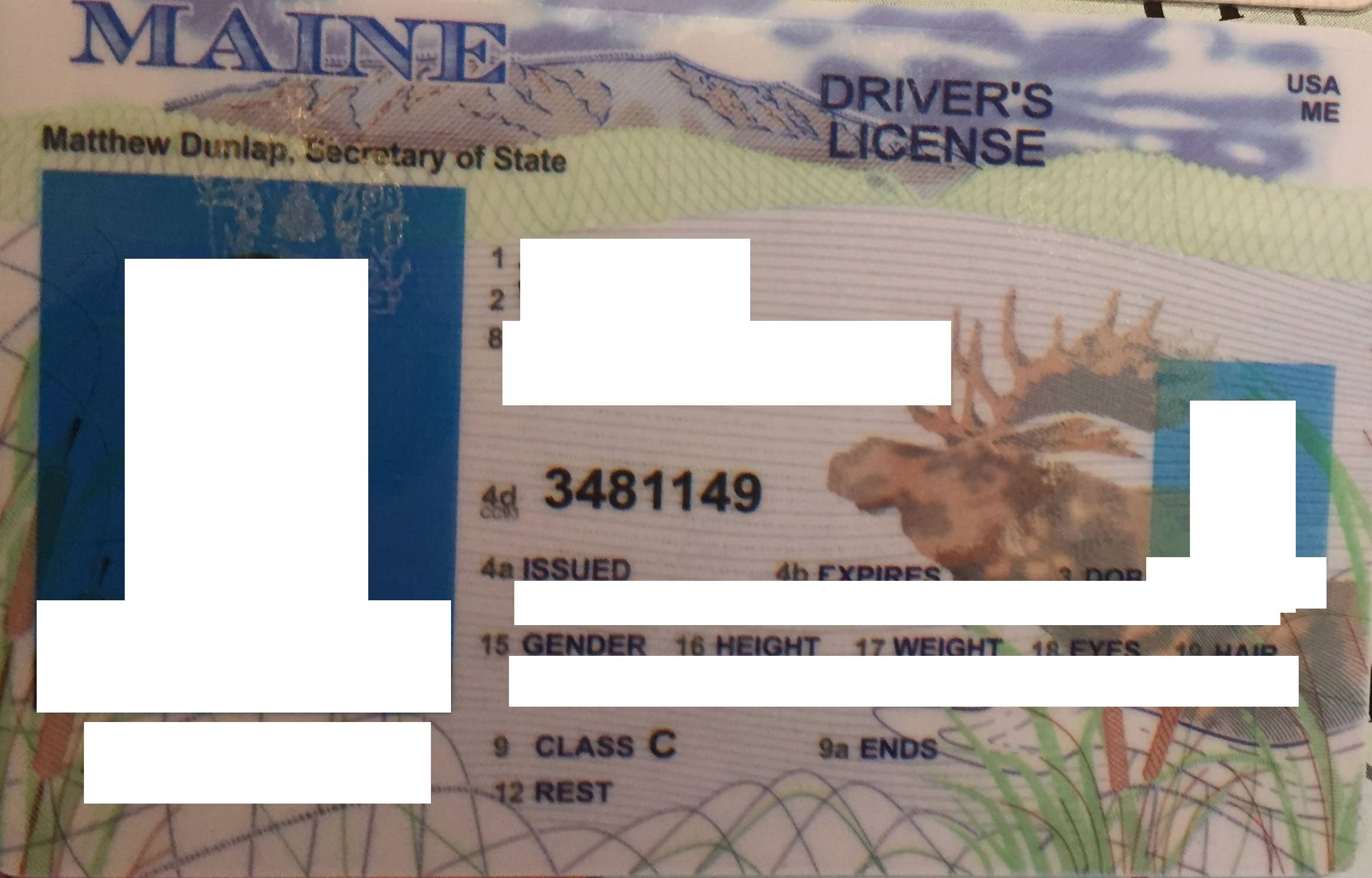 Maine Scannable fake id