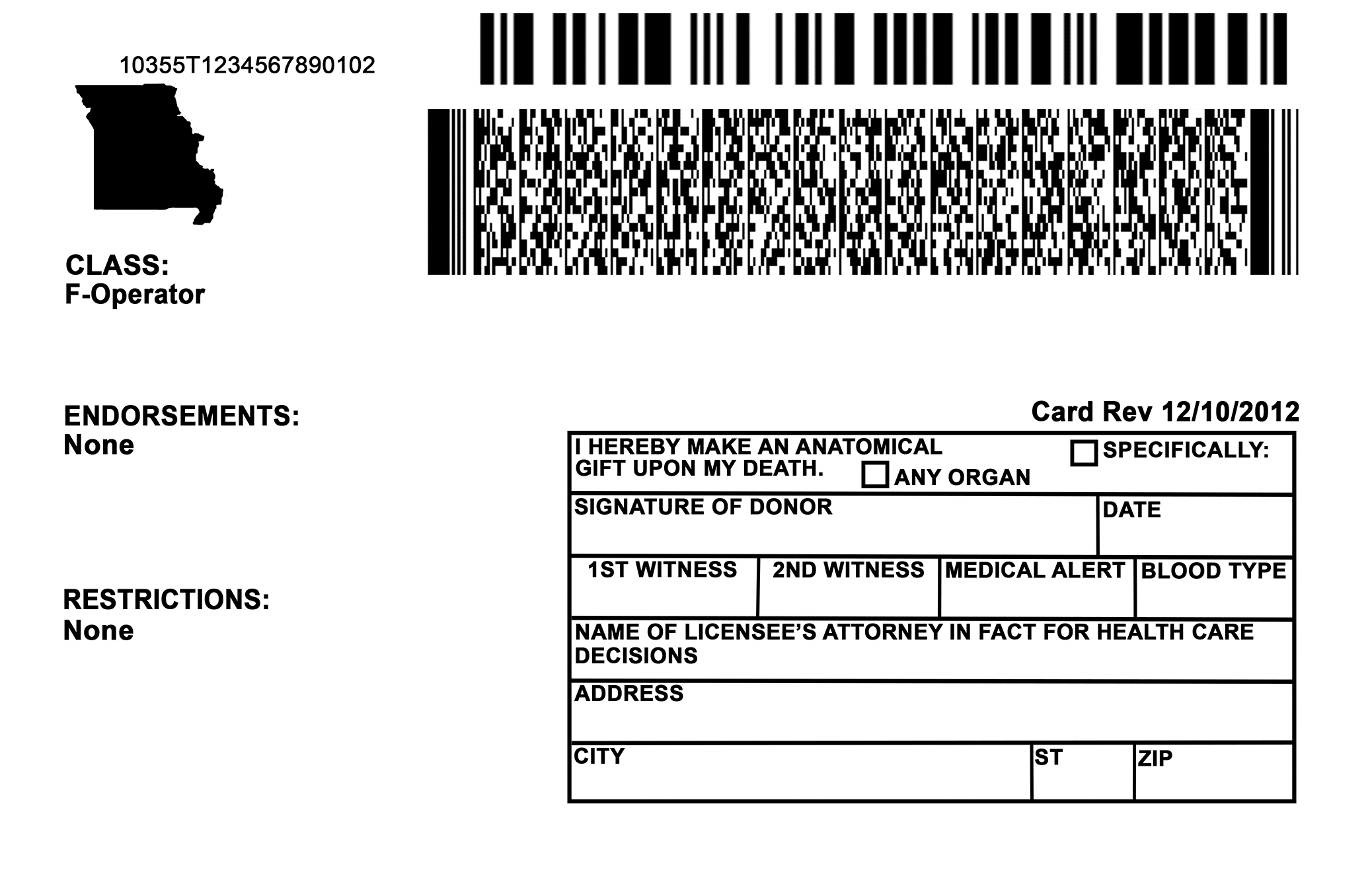 Missouri Scannable Fake Id Front And Back