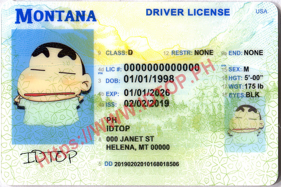 Montana Scannable Fake Id Front And Back
