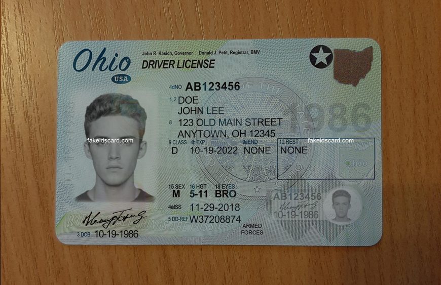 Ohio Scannable Fake Id Front And Back