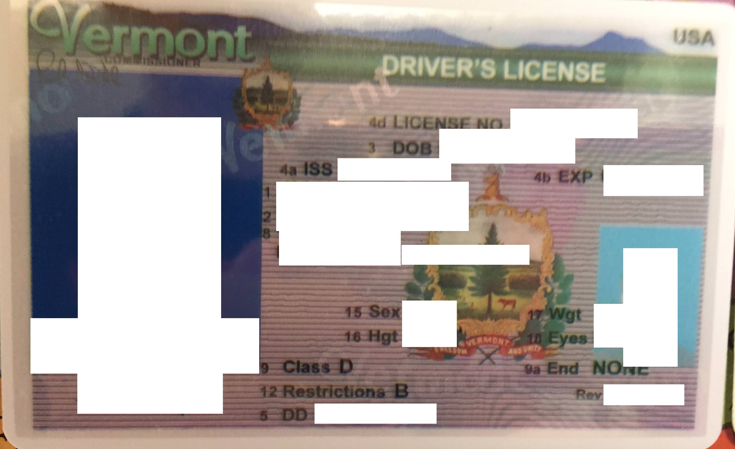 Vermont Scannable Fake Id Front And Back